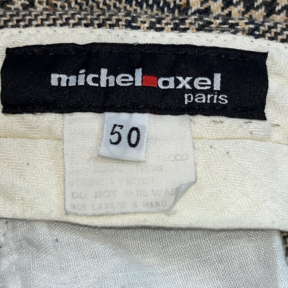 Vintage Michel Axel Paris Wool Plaid Pants - EU 50 - Classic Glen Plaid - VGUC - Picture 10 of 11